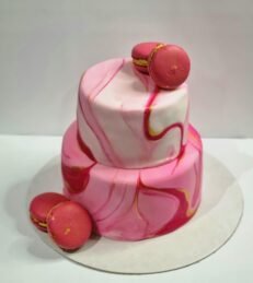 Two-Tier Fondant Marbled Cake